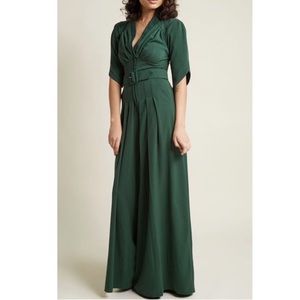 Modcloth Pine Jumpsuit with Pockets and Belt